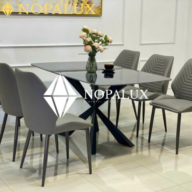 BỘ BÀN ĂN 6 CHÂN GHẾ NP 08