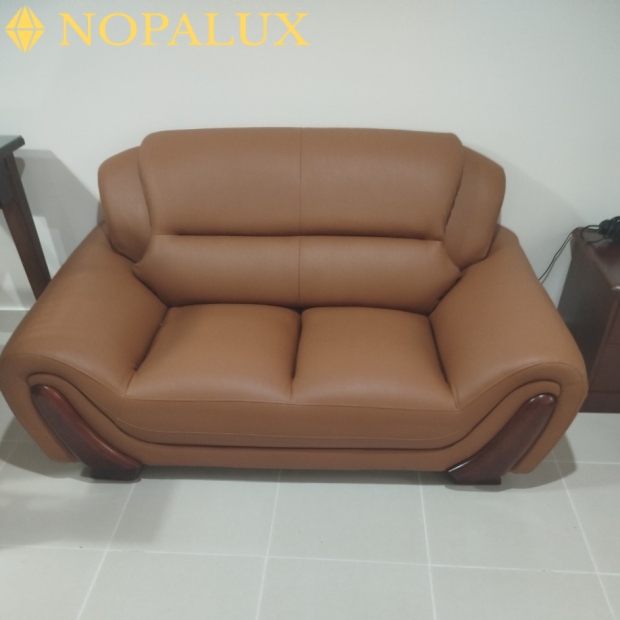 Sofa gỗ sồi nệm gối da NOPA 112W