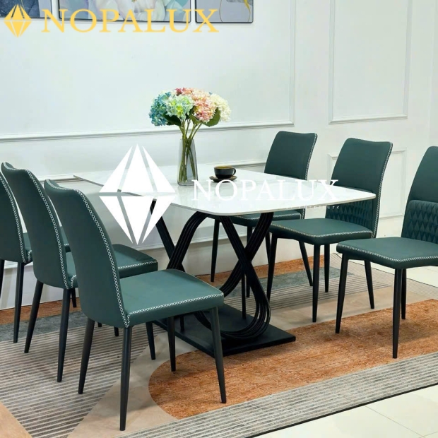 BỘ BÀN ĂN 6 CHÂN GHẾ NP 12