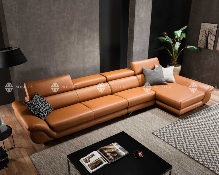 Sofa góc da 4 chỗ tựa gật gù NOPA 105G